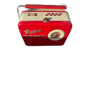 Vintage Retro Radio Red Collectible Tin Lunch Box